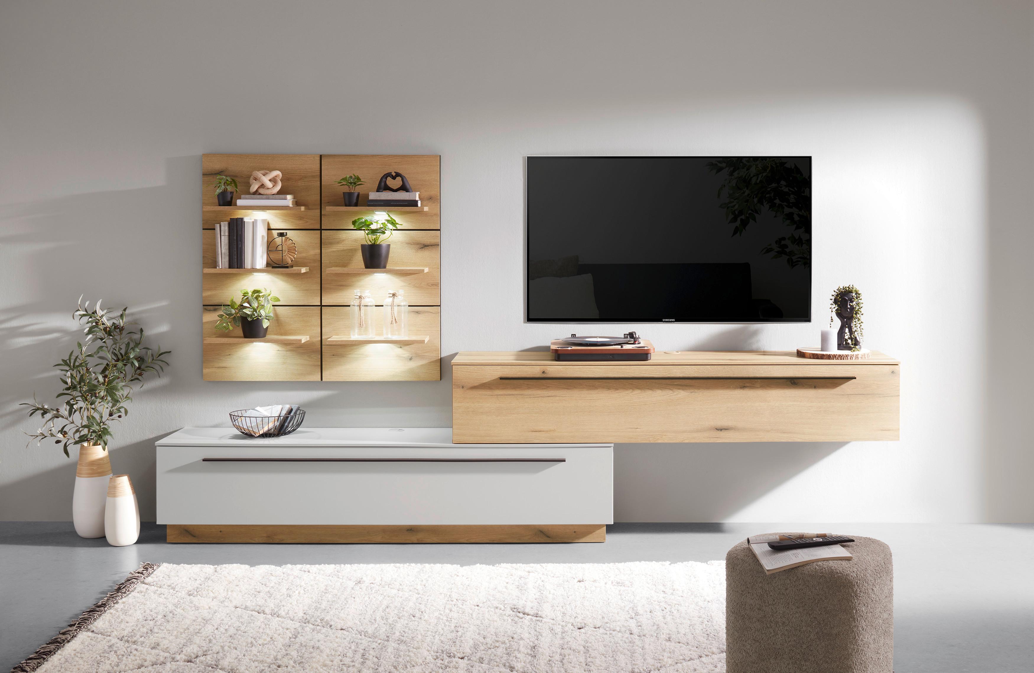 Tv-lowboard Mateo - Kaschmir/Eichefarben, MODERN, Holzwerkstoff (180/41/40cm)