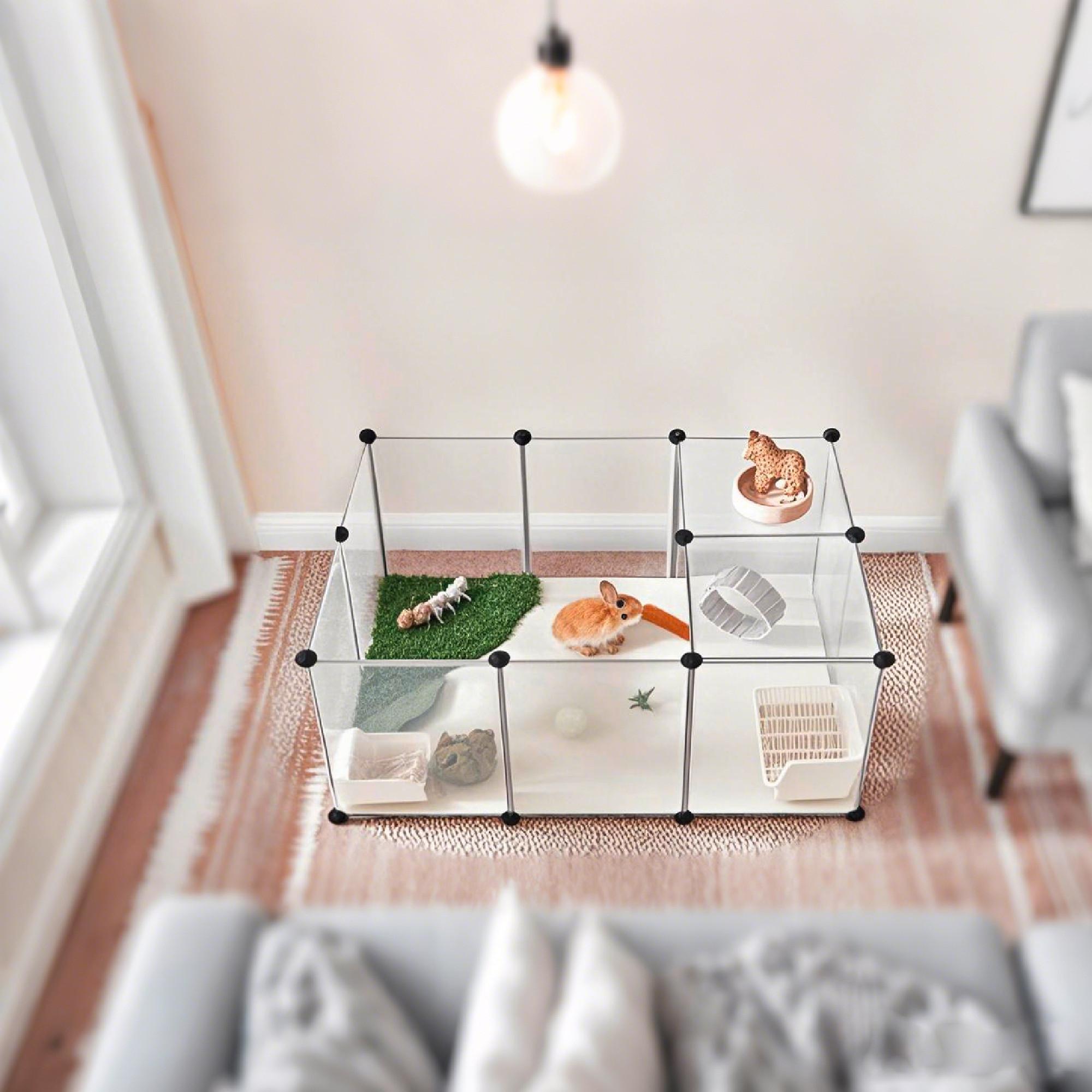 Heimtiergehege Weiß B: 125 cm - Weiß, Basics, Kunststoff (125/42/63cm)