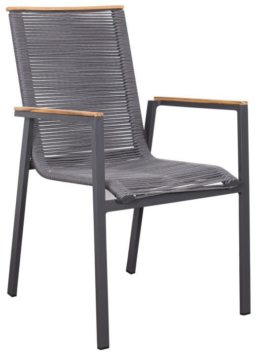 Gartensessel Montana Diningstapelsessel - Grau, Basics, Holz/Kunststoff (55/87/66cm)
