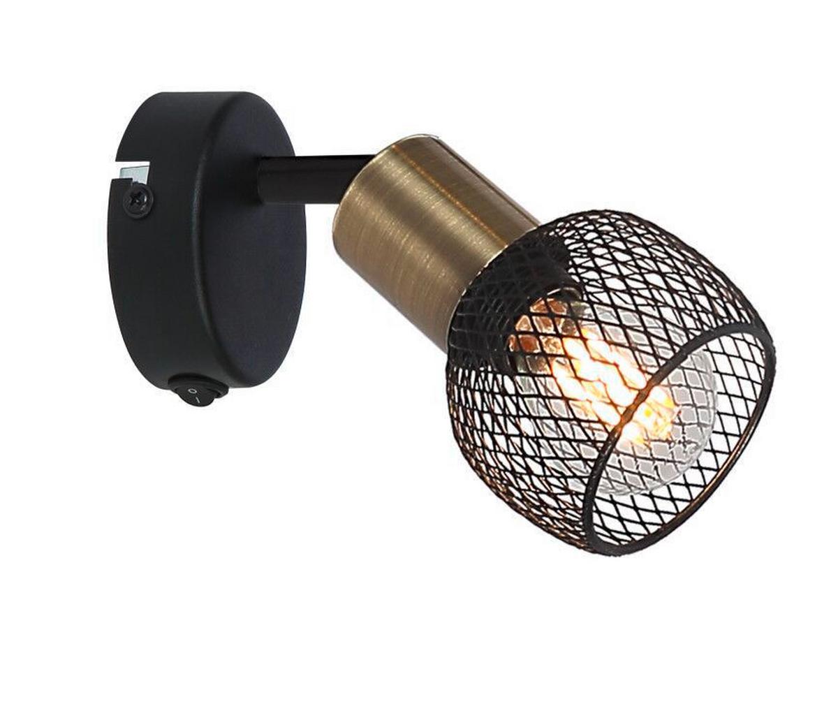 Strahler Fiastra 1-Flammig verstellbar Ø 8 cm - Schwarz, Basics, Metall (8/9/16,5cm) - Globo