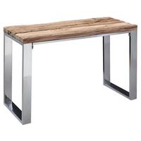 Konsolentisch Priya Akazienholz B: 115 cm - Chromfarben/Akaziefarben, MODERN, Holz/Metall (115/76/46cm) - MID.YOU