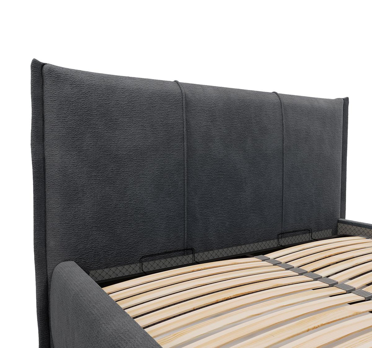 Polsterbett Beli Graphitfarben Lf: 140x200 Cm - Graphitfarben/Schwarz, MODERN, Holz/Holzwerkstoff (140/200cm) - MID.YOU