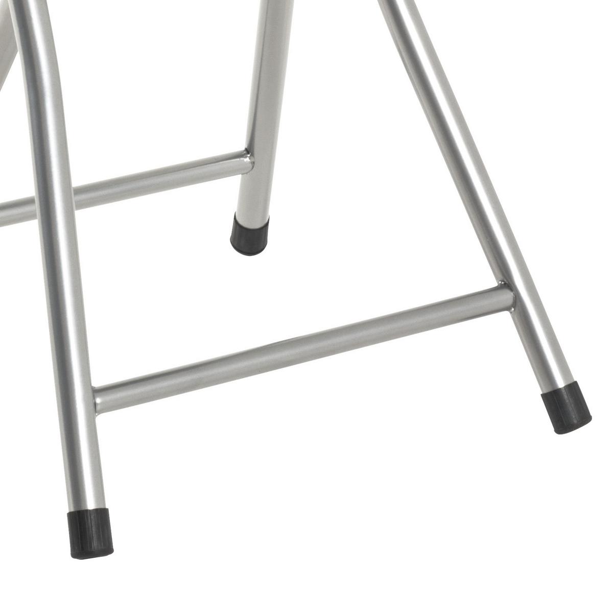 Klapphocker Ouzo Stahlrohr Alu/lederlook Blau H: 45 Cm - Blau/Schwarz, MODERN, Kunststoff/Metall (30/45/30cm)