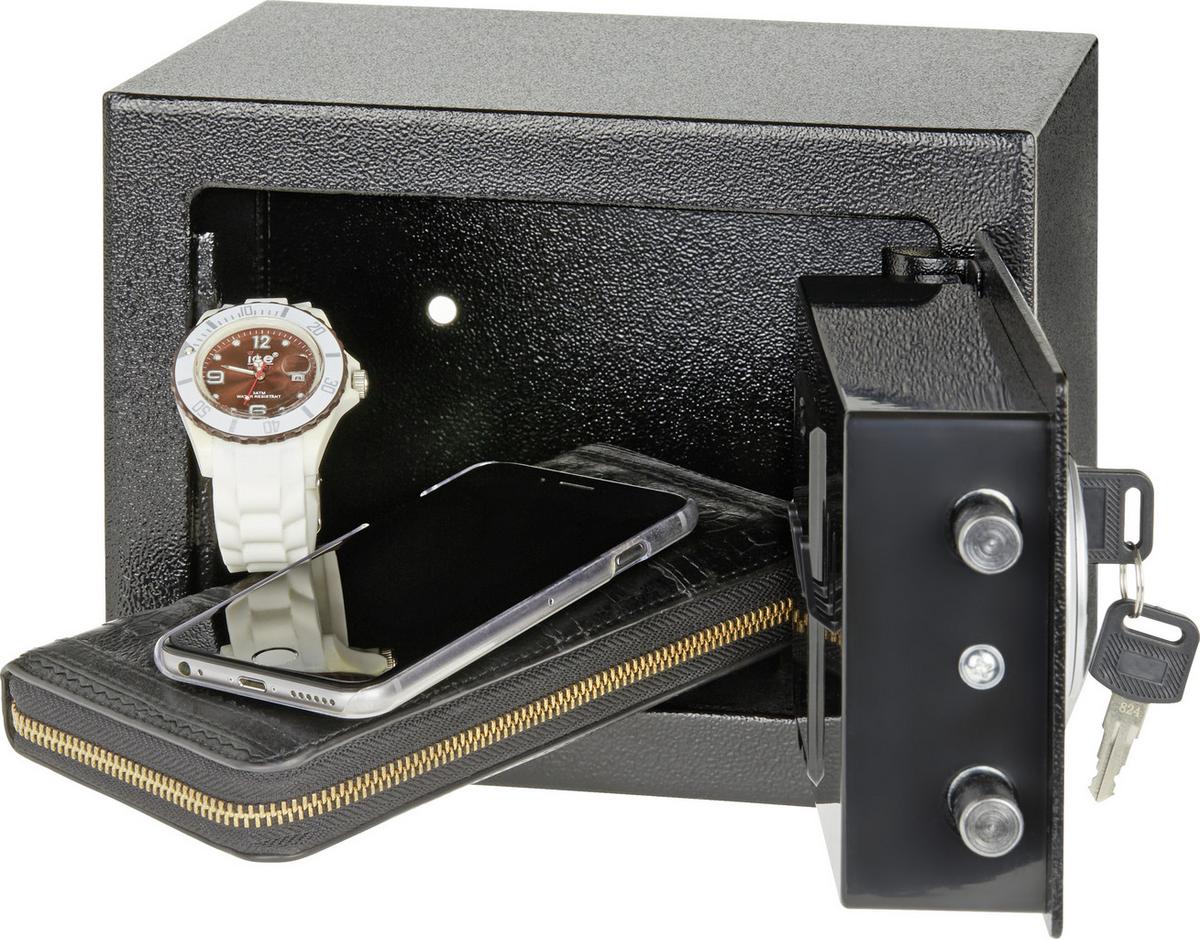 Möbeltresor Mini Elektronikschloss, Ca. 4,6 L - Silberfarben/Schwarz, Metall (17/17/23cm) - Homezone