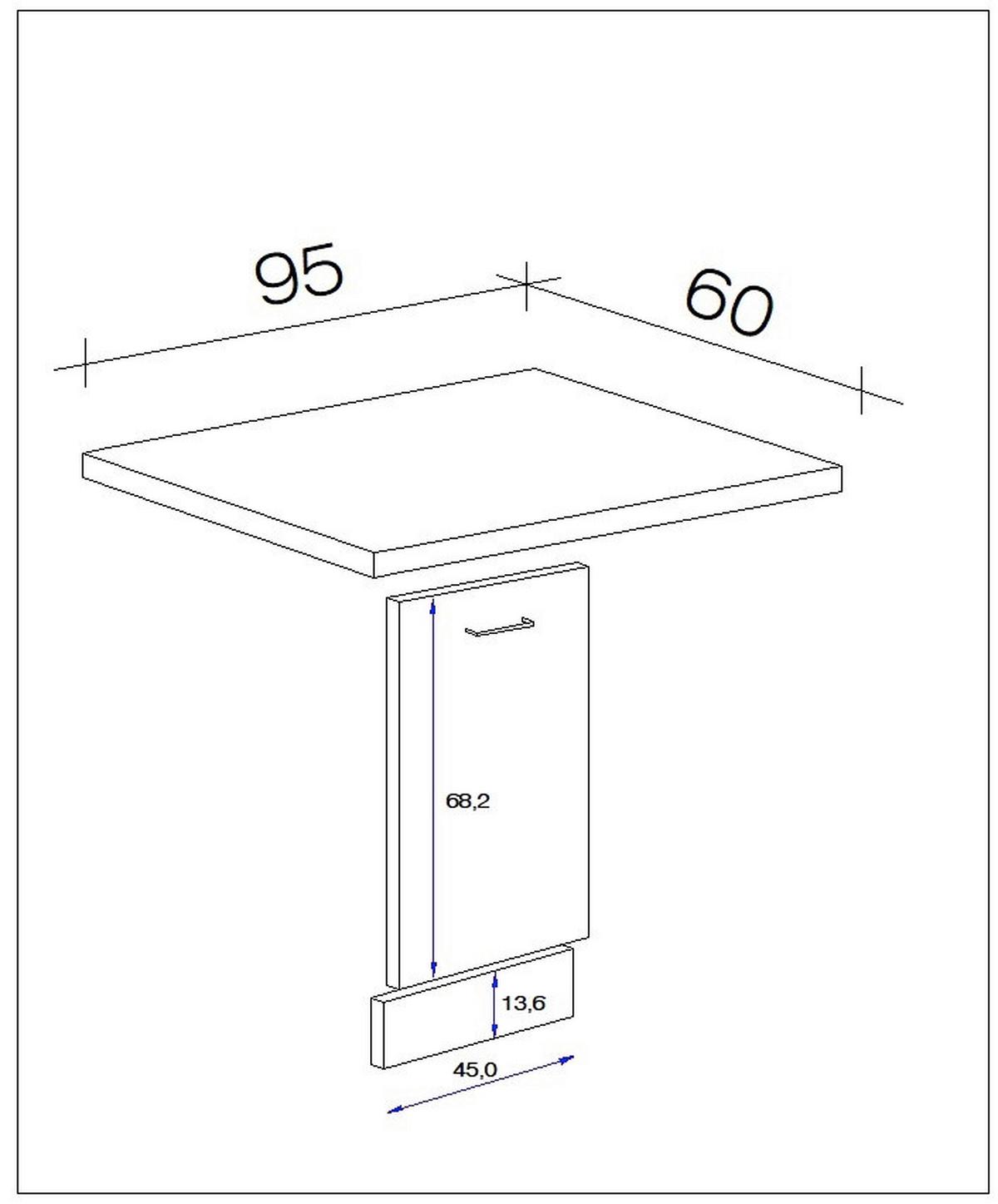 Geschirrspülerfront Shadow   Gsp-Paket Tigsv 45 - Eiche San Remo/Grau, MODERN, Holzwerkstoff (95/85/60cm) - FlexWell