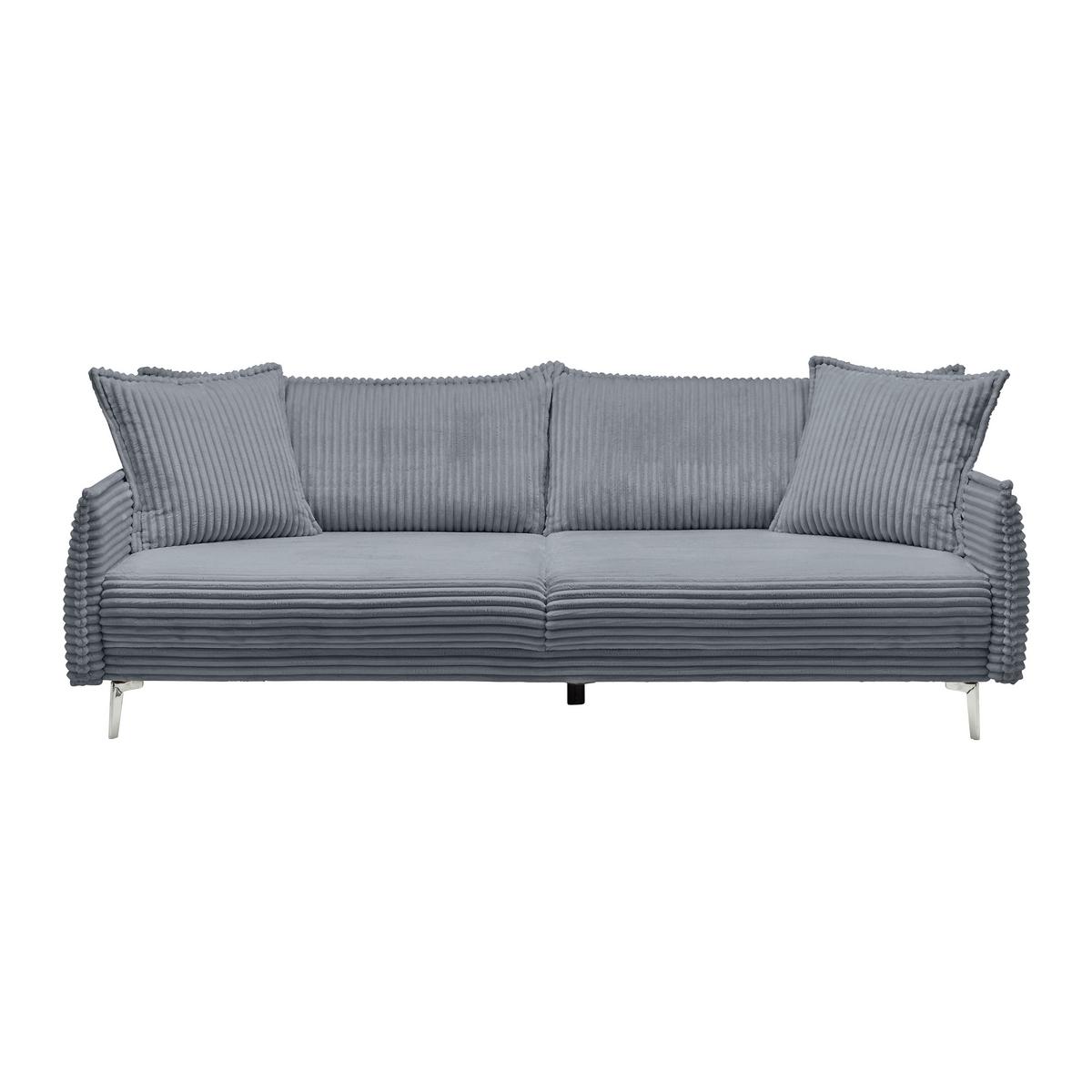 Veľká pohovka Kiss KISS -TOP- - čierna/chrómová, Modern, kov/drevo (241/90/117cm) - Mömax