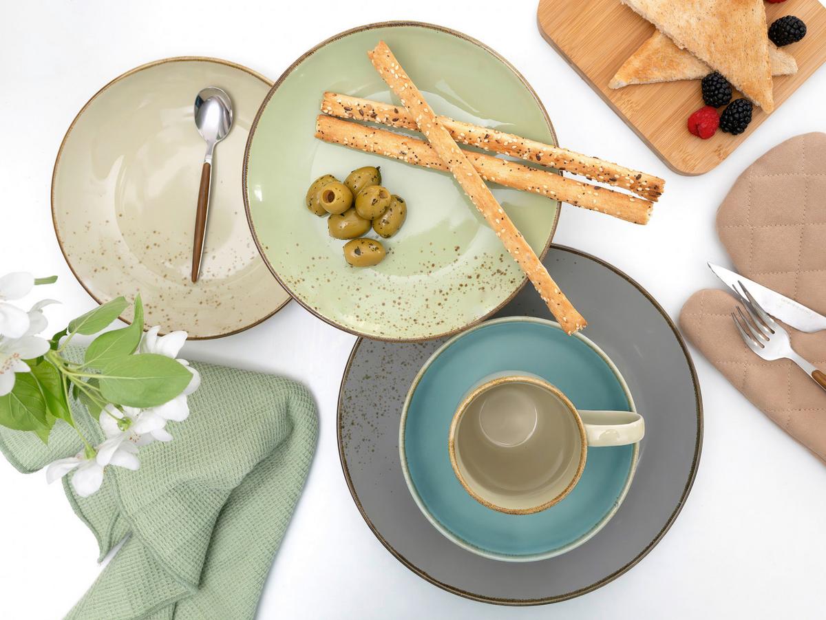 Kombinovaná souprava NATURE COLLECTION, 16-dílný - šedá/modrá, Trend, keramika - Creatable