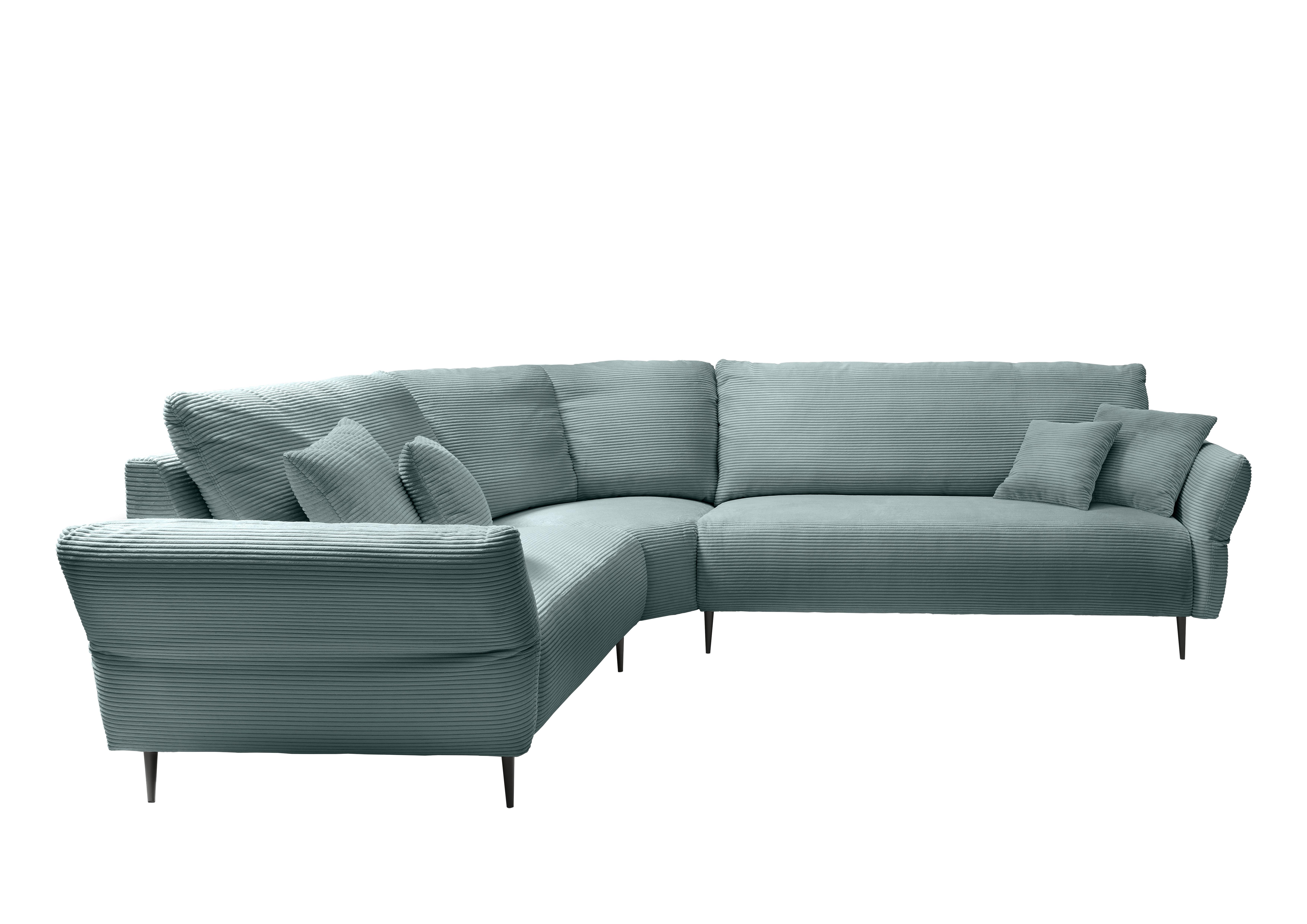 Ecksofa Vanilla Hellblau S: 256x294 cm - Schwarz/Hellblau, Design, Textil (256/294cm) - Livetastic
