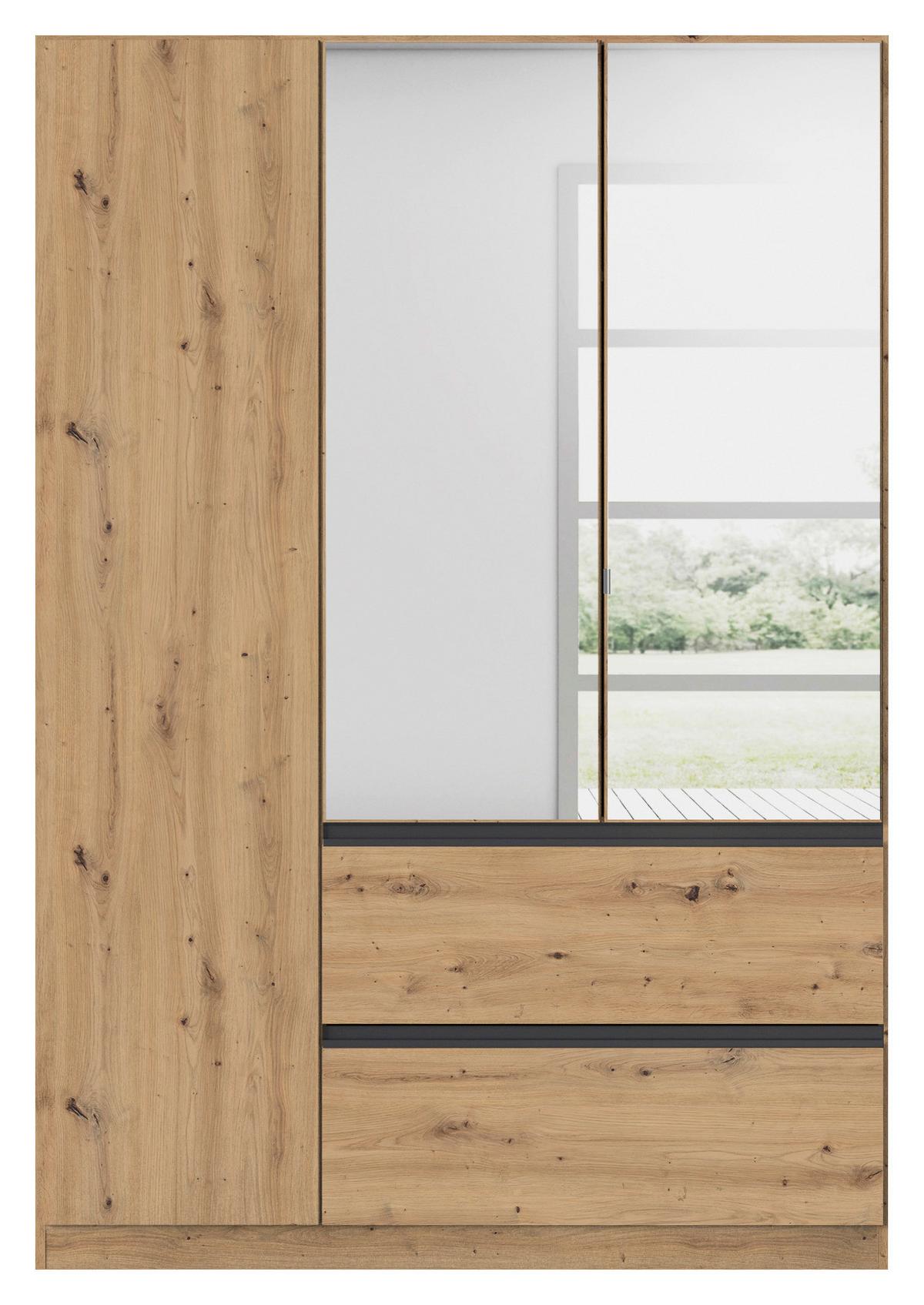 Drehtürenschrank Costa Eiche Artisan Dekor - Eiche Artisan, MODERN, Holzwerkstoff (136/197/54cm) - Rauch Möbel