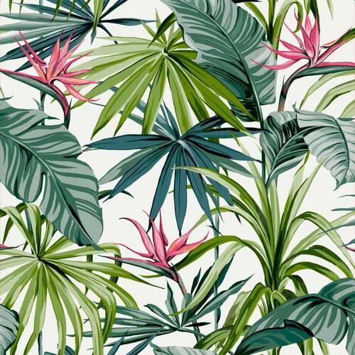 Vliestapete Bird Of Paradise Flower - Grün, Basics, Papier/Kunststoff (52/1005cm)