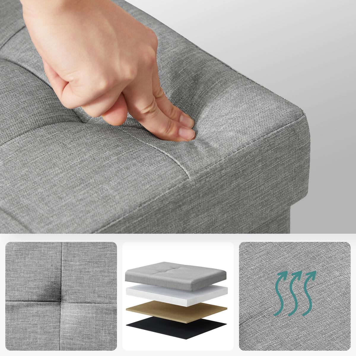 SITZBOX Grau B: 110cm - Grau, Basics, Holzwerkstoff/Textil (110/38/38cm)