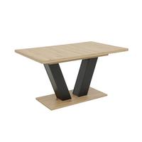 Esstisch Hamm T - Schwarz/Eiche Artisan, MODERN, Holzwerkstoff (140-180/76/90cm) - MID.YOU