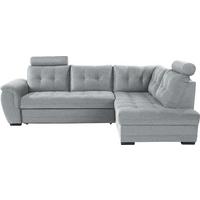 Ecksofa Mit Schlaffunktion + Bettkasten Falco, Webstoff - Dunkelbraun/Hellgrau, KONVENTIONELL, Textil (251/183cm) - Ondega