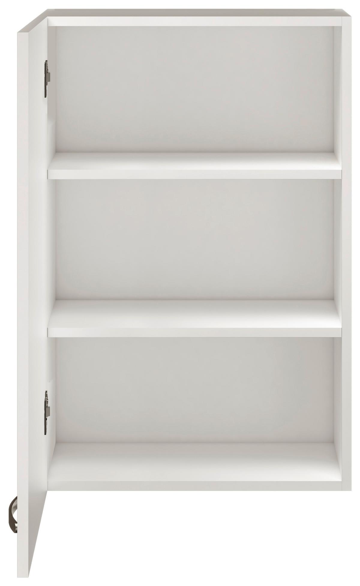 Felsőszekrény Alba - magasfényű fehér/fehér, Modern, faalapú anyag (60/89/32cm)