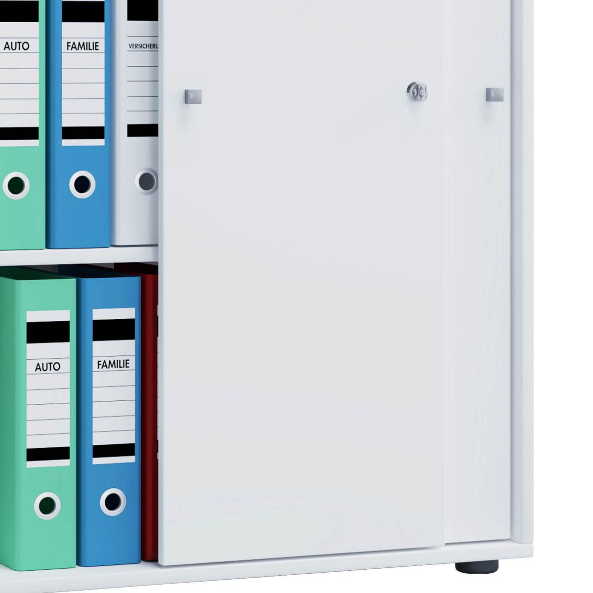 Aktenschrank versperrbar Lona XL Weiß B 70 cm - Weiß, Basics, Holzwerkstoff (70/105/37cm) - MID.YOU