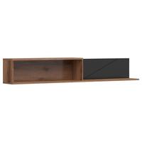 Wandboard Forn Shelf - Eichefarben/Schwarz, Design, Holzwerkstoff (156/25/22cm)