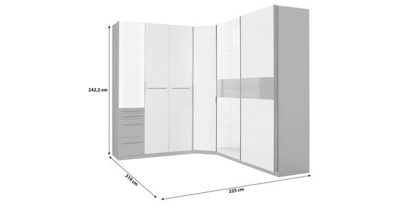 Eckschrank Mit Spiegel B: 225cm Ondega Anthrazit/Weiß - KONVENTIONELL (225/242,2/319cm) - Ondega