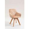 Armlehnstuhl Hanna Beige, Sitzfl. 180° Drehb. - Beige/Buchefarben, KONVENTIONELL, Holz/Textil (63/83/63cm)