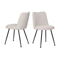 STUHL-SET Schwarz/Weiß 2-teilig - Schwarz/Weiß, MODERN, Textil/Metall (58,5/83/46cm) - MID.YOU