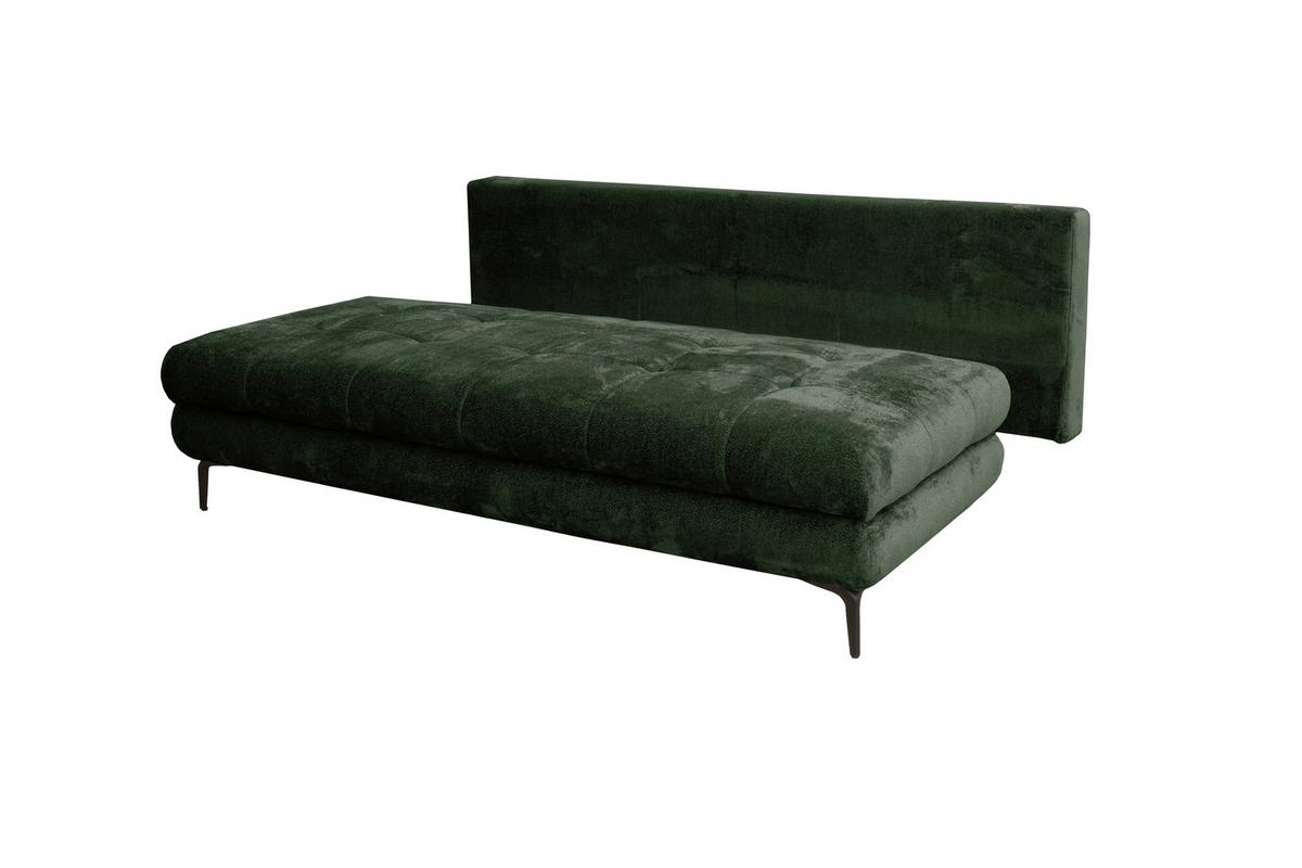 Rozkládací pohovka PERLA, tmavě zelený velur - černá/tmavě zelená, Konvenční, kov/textil (203/94/96cm)