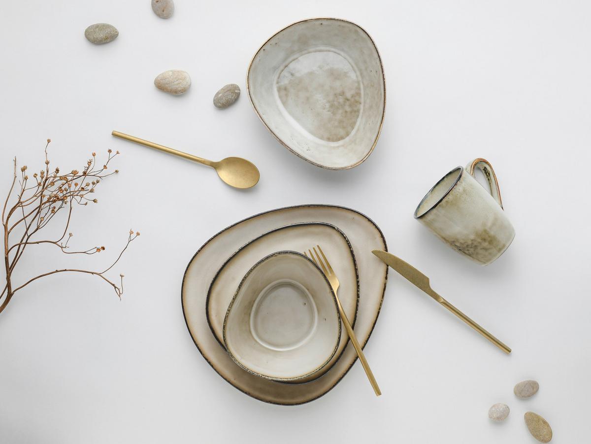 Kombiservice Cloudy Sand 2 Personen Geschirr Set - Sandfarben, Trend, Keramik (34/29,5/36cm) - Creatable