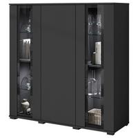 Kommode Caro Schwarz B: 120 cm - Schwarz, Design, Glas/Holzwerkstoff (120/121,9/39,5cm) - P & B
