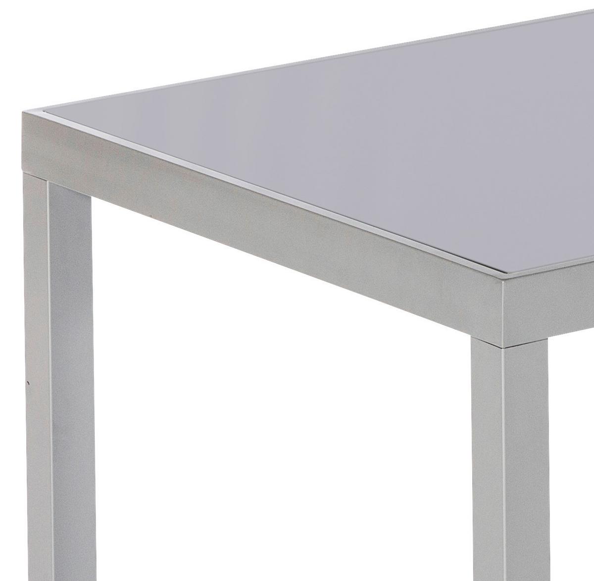 Gartentisch Aluminium/glas L: 150 Cm - Silberfarben, KONVENTIONELL, Glas/Metall (150/90/72cm) - Gardenson