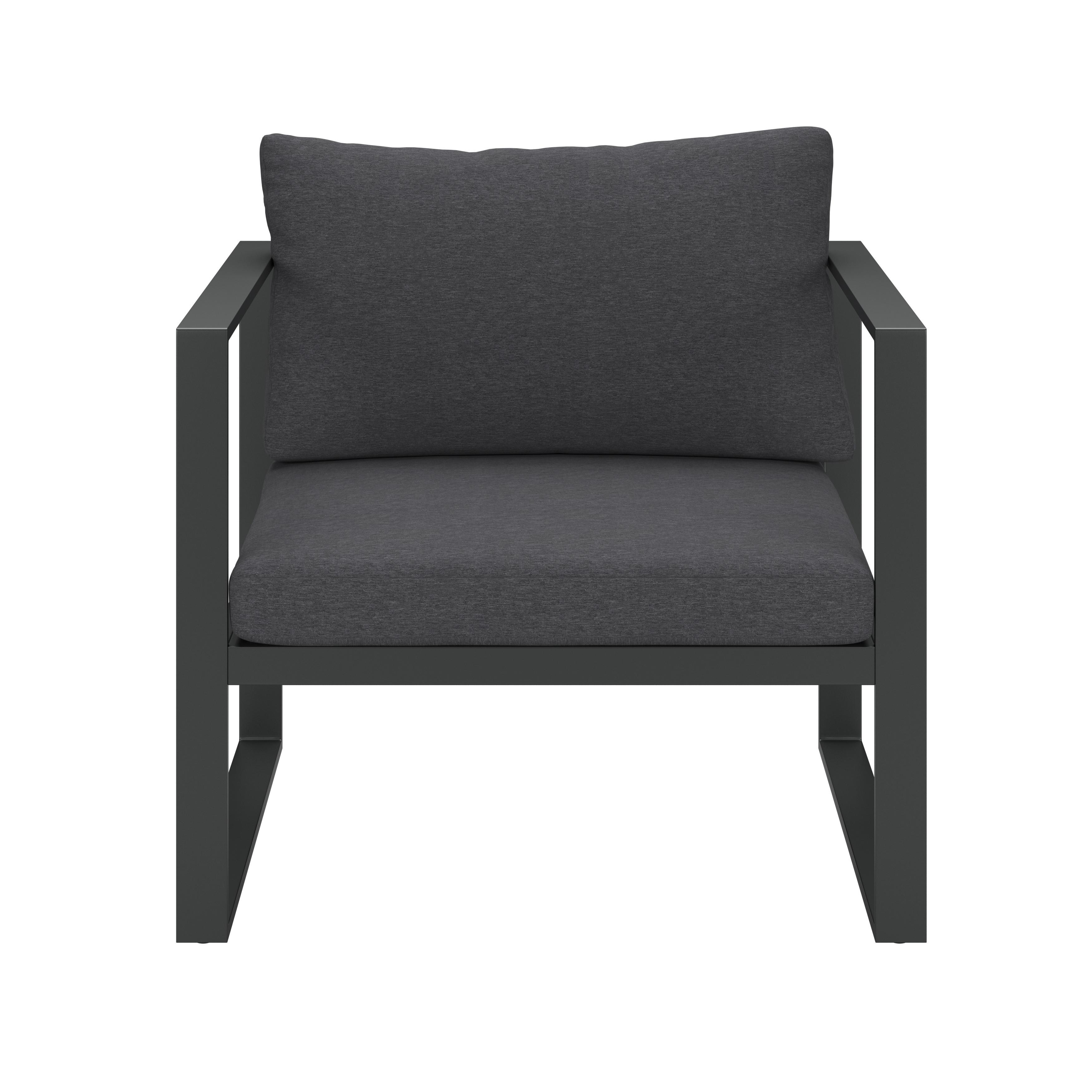 Lounge Fotel Brest - antracit, Modern, textil/fém (72/63/76cm) - Beldano