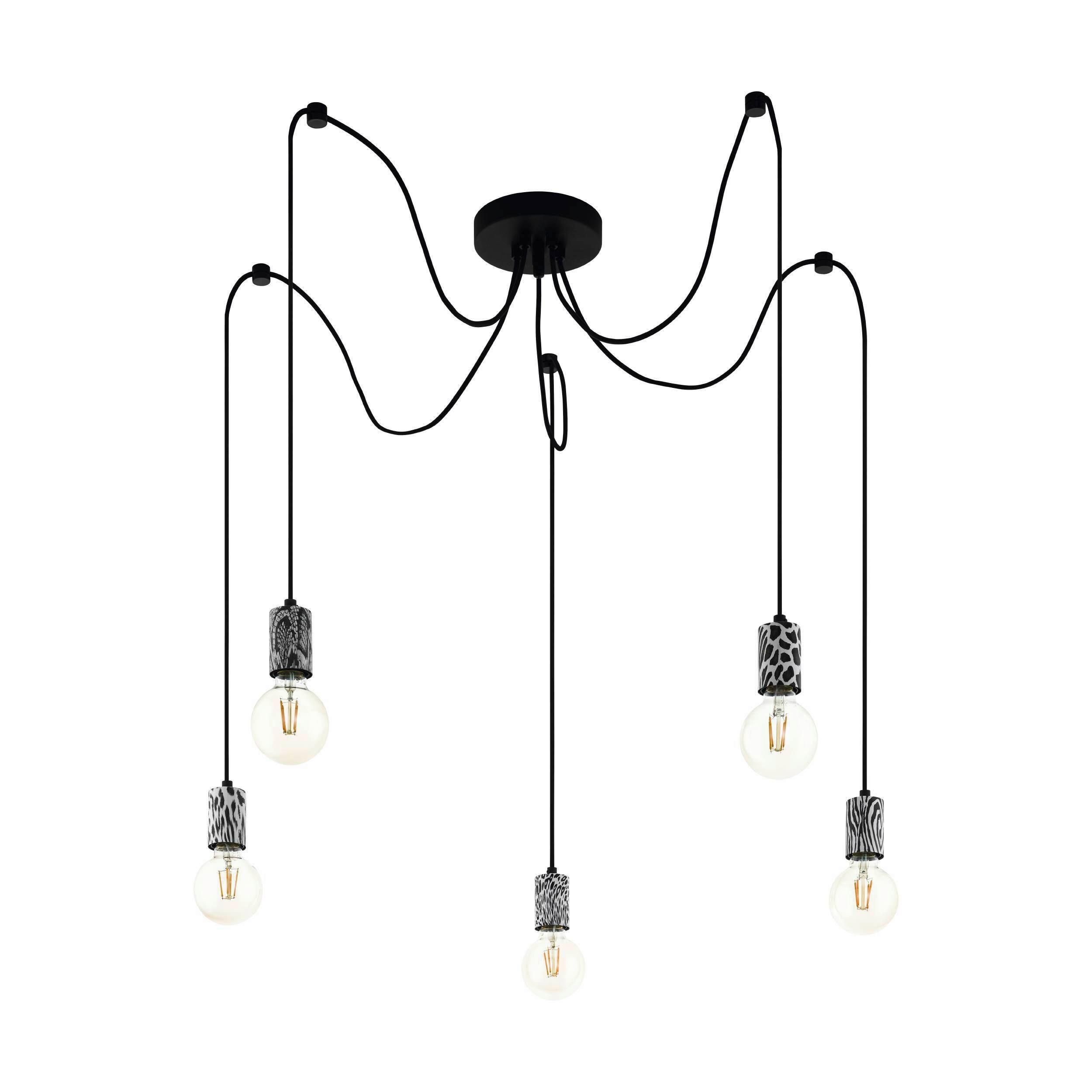 Hängeleuchte 43314* Nagpur - Schwarz/Weiß, Basics, Papier/Metall (14,5/131cm) - Eglo