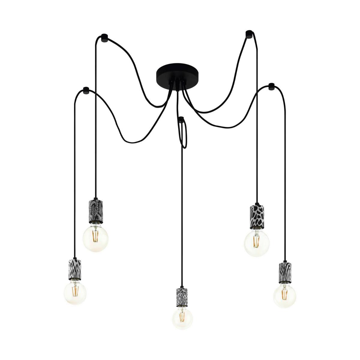 Hängeleuchte 43314* Nagpur - Schwarz/Weiß, Basics, Papier/Metall (14,5/131cm) - Eglo