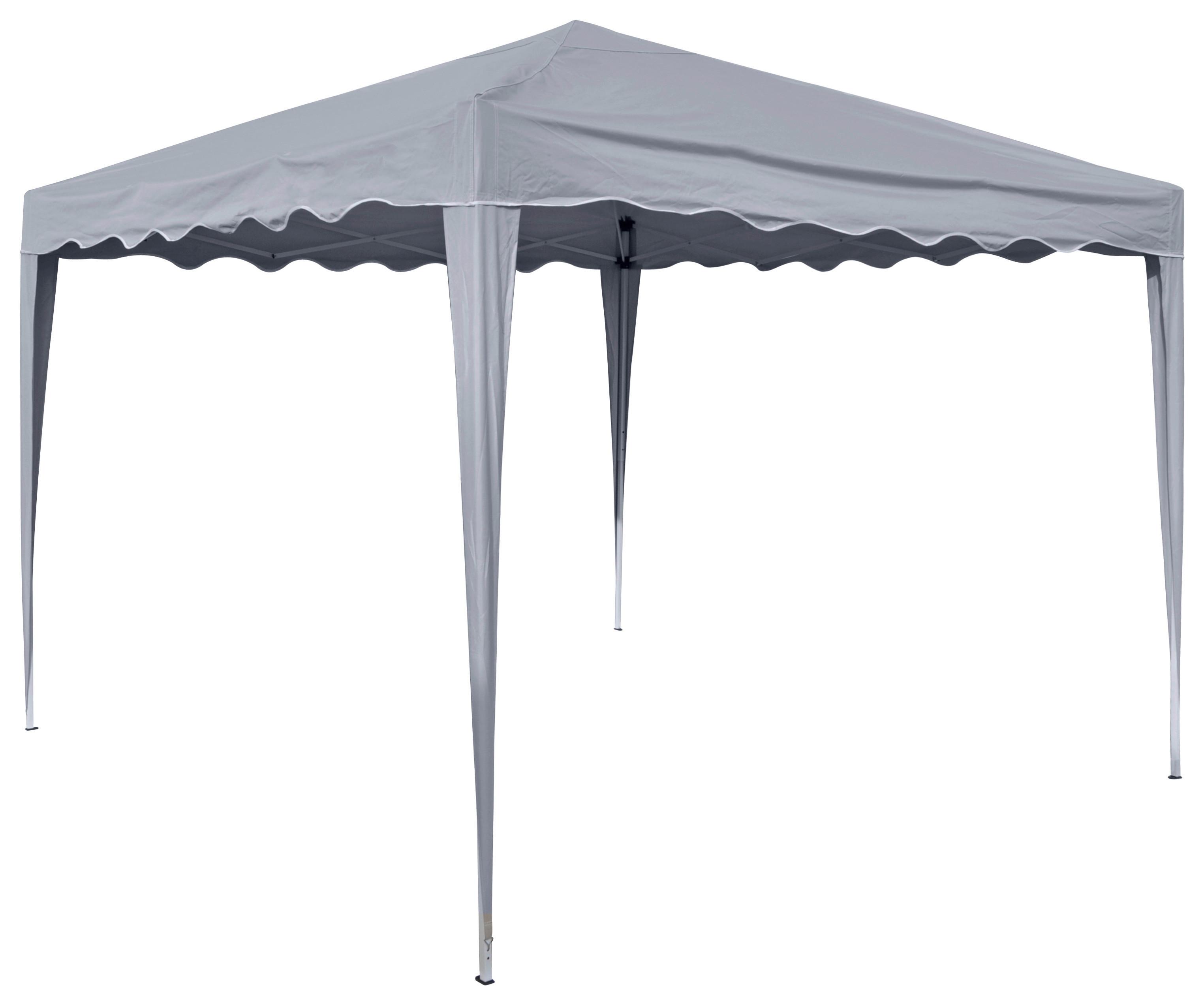 Pavillon Grau BxHxT 3x2,6x3 M mit Tragetasche - Weiß/Grau, Basics, Textil/Metall (300/263/300cm)