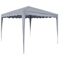 Pavillon Grau BxHxT 3x2,6x3 M mit Tragetasche - Weiß/Grau, Basics, Textil/Metall (300/263/300cm)