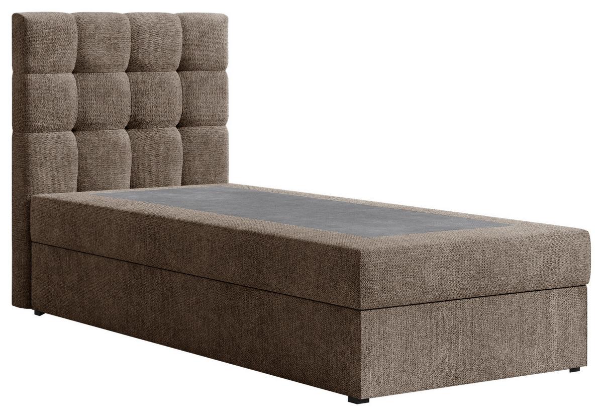 Boxbett Oslo mit Topper 90x200 - Schwarz/Braun, MODERN, Holz/Kunststoff (90/200cm) - Livetastic