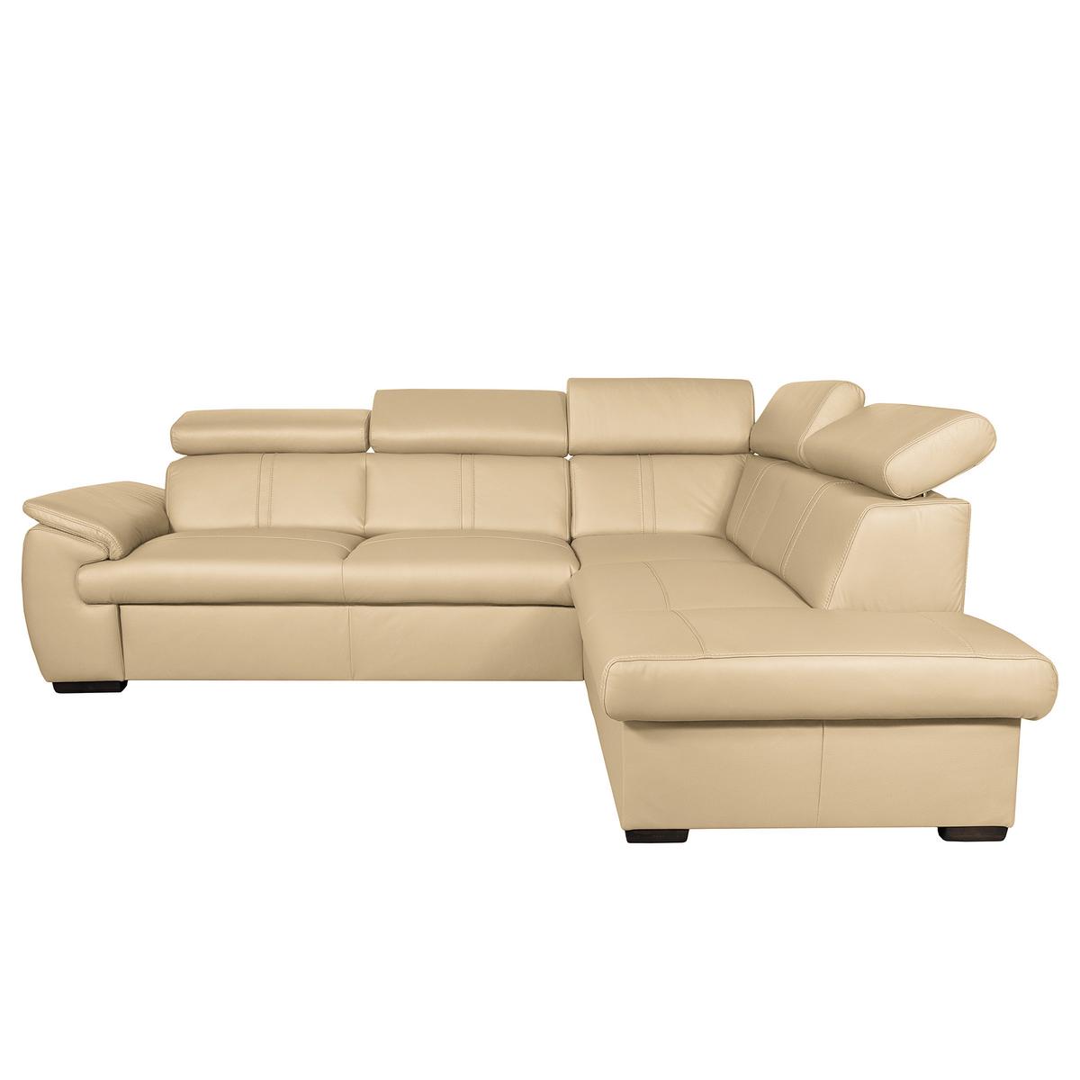 Ecksofa City Beige B: 265x211 Cm - Wengefarben/Beige, Design, Leder (265/211cm) - Livetastic