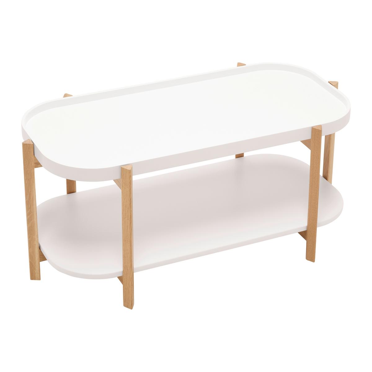 KONFERENČNÝ STOLÍK STRUT - biela/prírodná farba, Modern, drevo/kompozitné drevo (100/50/45cm) - Mömax