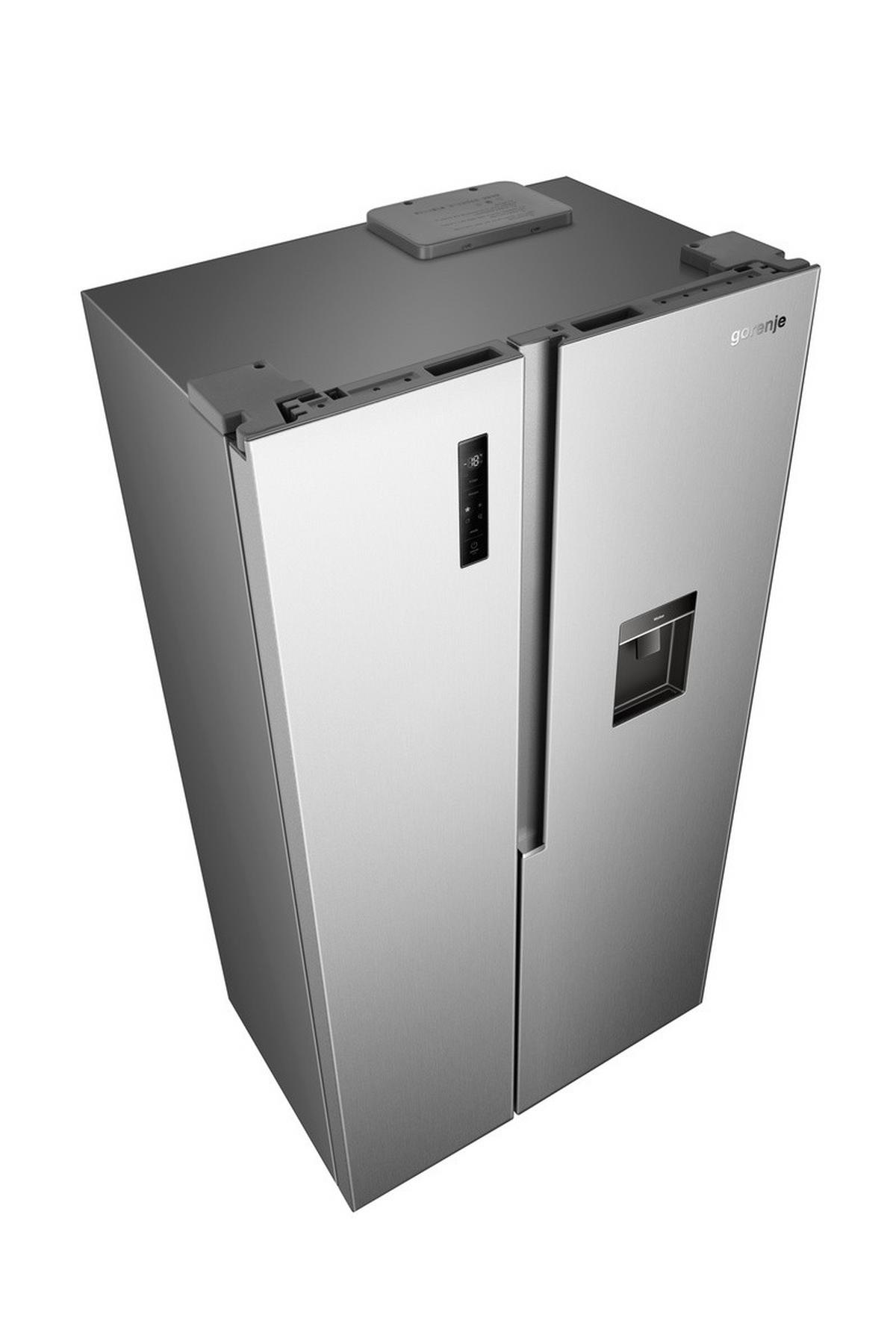 SIDE-BY-SIDE NRS917E41XWD - Edelstahlfarben, Metall (97,5/188/67,9cm) - Gorenje