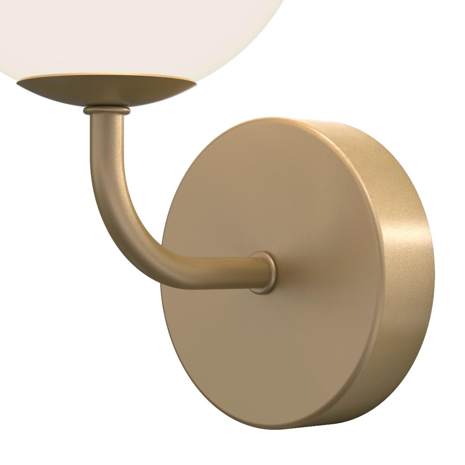 Wandleuchte Paloma Messingfarben L: 12 cm - Messingfarben, KONVENTIONELL, Glas/Metall (12/15/22cm)