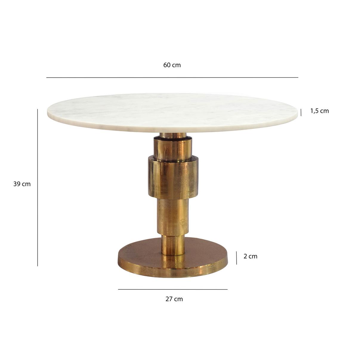 Konferenčný stolík mramor - zlatá/biela, Design, kov/kameň (60/60/39cm) - MID.YOU