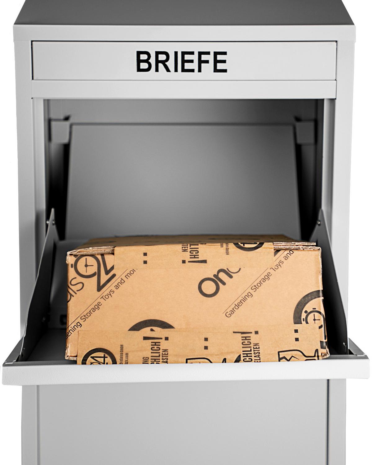Paketbox Mit 2 Schlüsseln Grau H: 103 cm - Grau, Basics, Metall (41/103/38cm)