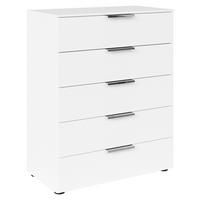 Kommode 80 cm Flipp Weiß/Chromfarben - Chromfarben/Schwarz, MODERN, Holzwerkstoff (80/100/42cm) - Rauch Möbel