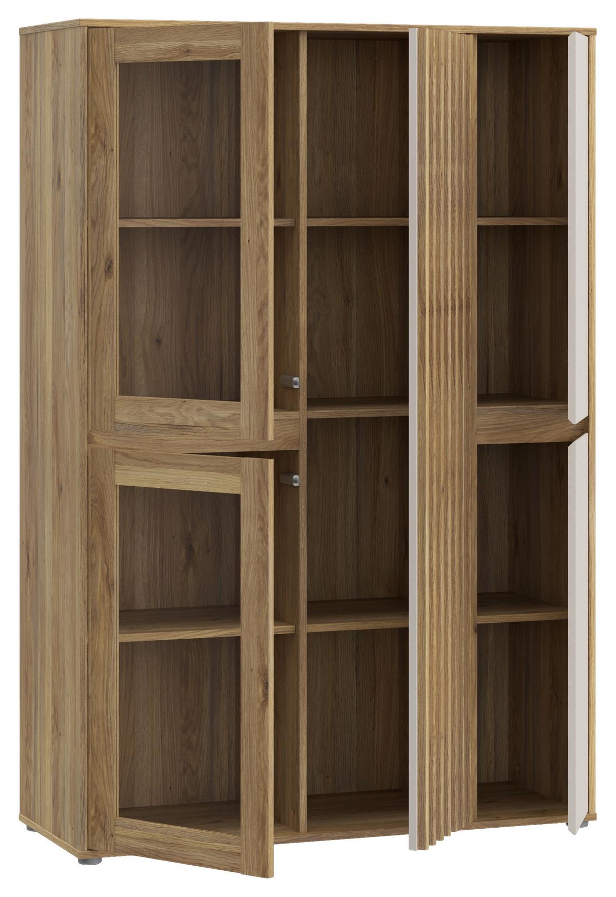 Vitrin Eliston - tölgyfa színű/homokszínű, Natur, műanyag/faalapú anyag (109,3/161,7/41,5cm) - Modern Living