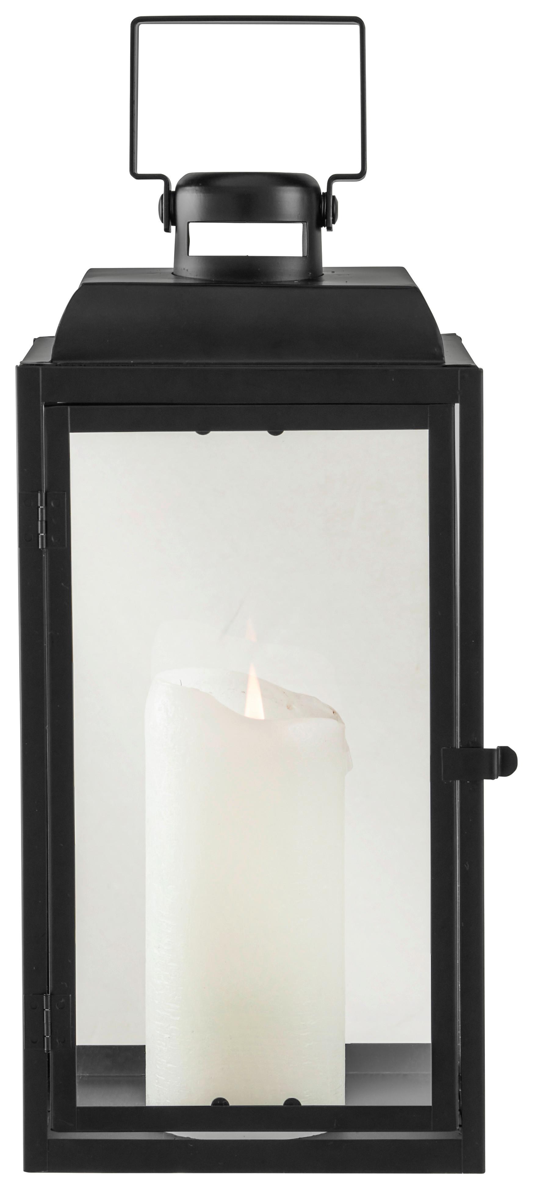 Lampáš Acai, 15/15/32cm - čierna, kov/sklo (15/15/32cm) - Modern Living
