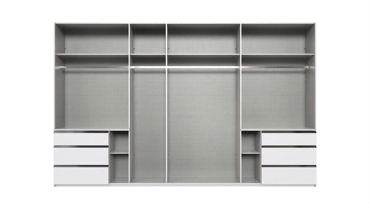 Schwebetürenschrank Level 36 A Graphit/Eiche/Spiegel, B:350cm - Eichefarben/Graphitfarben, Basics, Glas/Holzwerkstoff (350/216/65cm) - MID.YOU