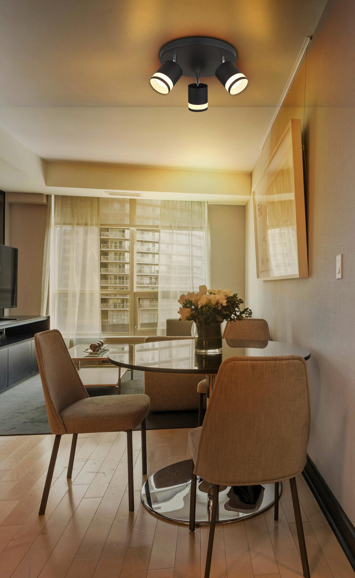 Spotlámpa 57852-3 Lucero - fekete/fehér, Design, műanyag/fém (30/18,5cm) - Globo