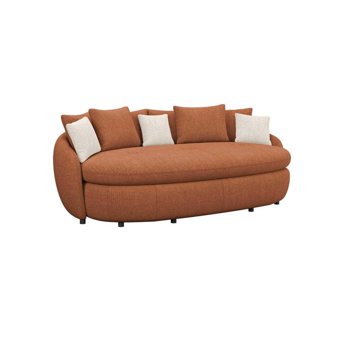 Mega pohovka ARUBA 2, terakotová/prírodná ženilka - čierna/terakotová, Trend, textil/plast (238/80/140cm) - Luca Bessoni