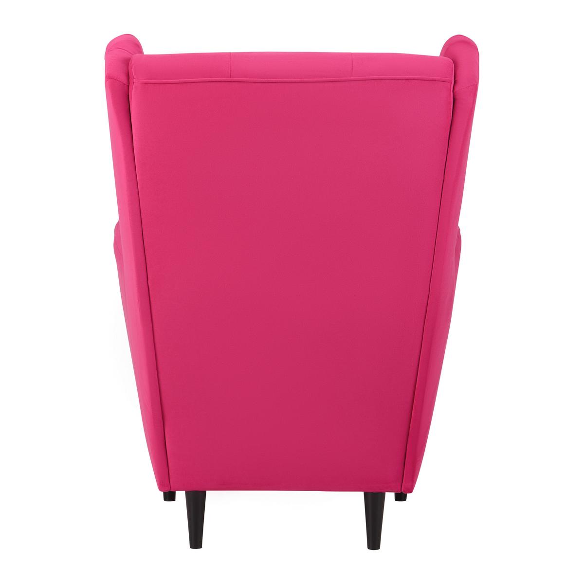 Kreslo OSKAR, ružový velúr - pink/čierna, drevo/kompozitné drevo (78/102/98cm) - Mömax