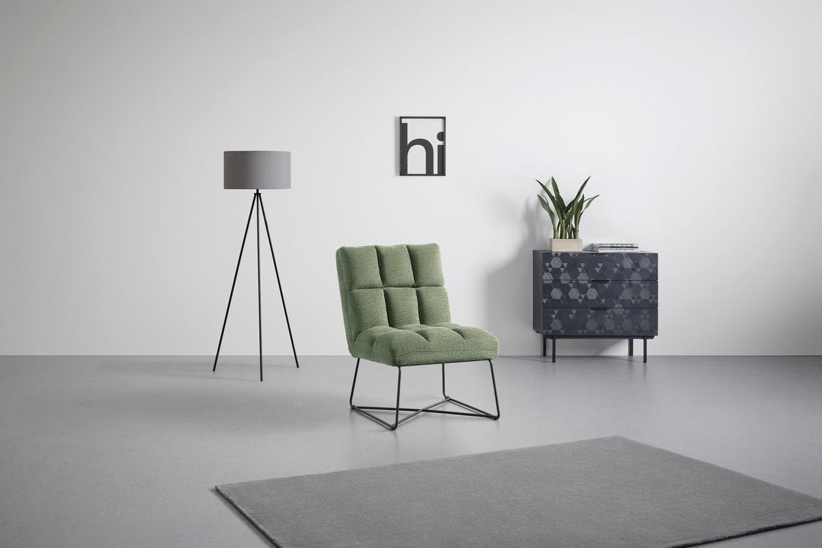 Relaxačné kreslo MARCO - čierna/zelená, Modern, kov/textil (62/86/87cm) - Based