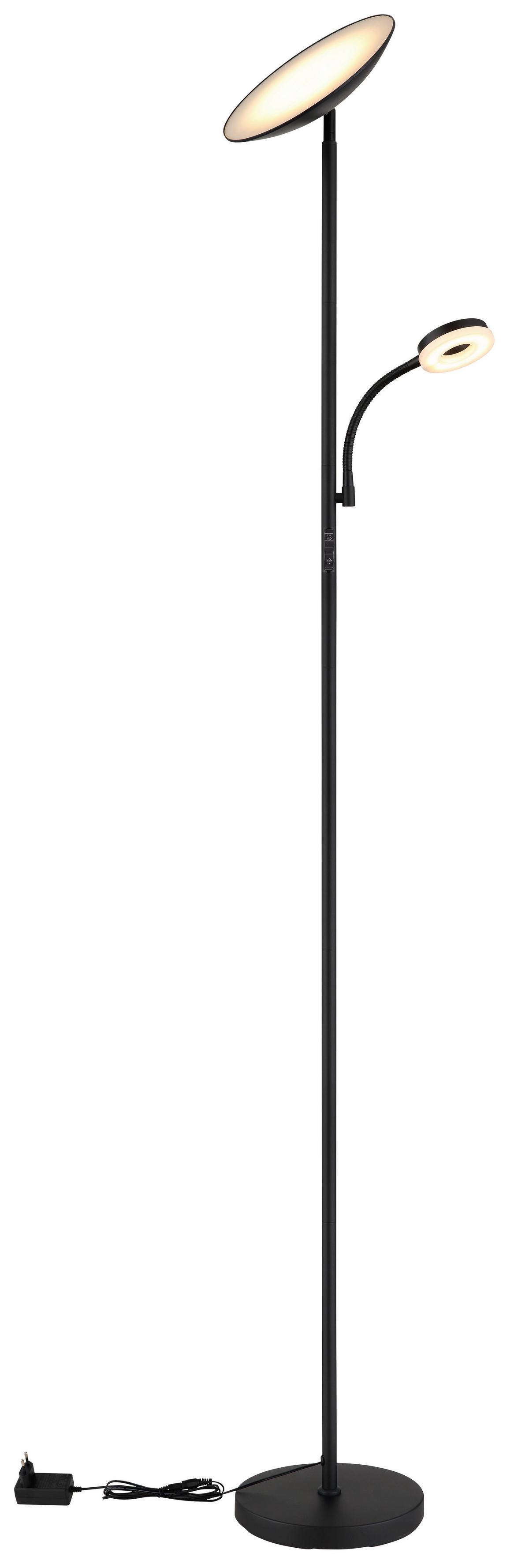LED-Deckenfluter 58011 - Schwarz/Weiß, Design, Kunststoff/Metall (25/179cm) - Globo