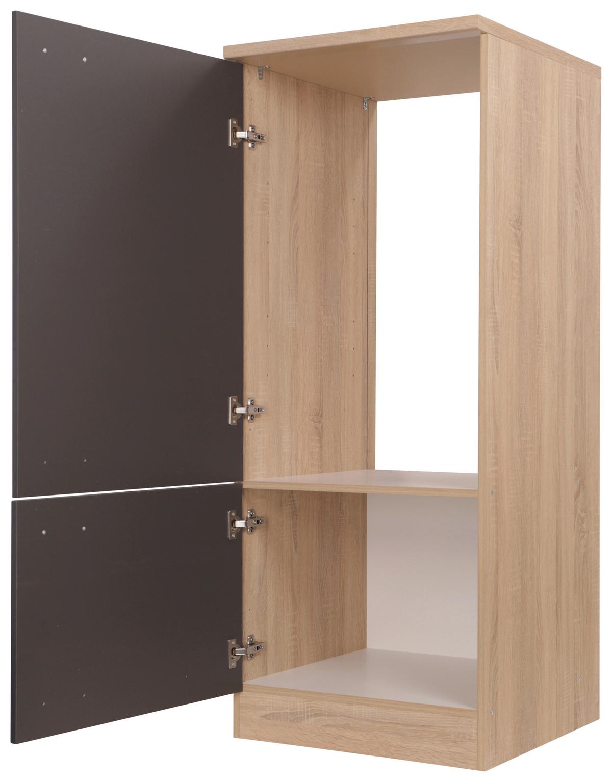 Hochschrank Merle Grau/Eiche Dekor B:120cm - Eichefarben/Grau, Basics, Holzwerkstoff (120/144,9/60cm) - Respekta