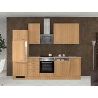 Küchenzeile Nano M. Geräten 280 Cm Buche/creme Dekor - Beige/Buchefarben, MODERN, Holzwerkstoff (280cm) - FlexWell